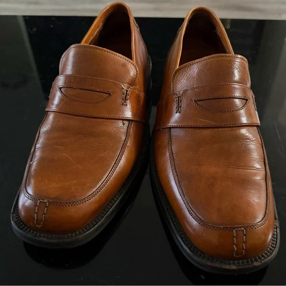 Johnson & Murphy E-Collection Mens Brown Loafers Shoes Sz. 10.5 Made In Italy - Picture 2 of 7